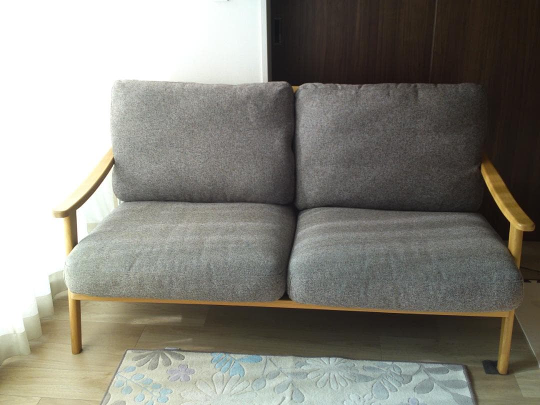 布製ソファ　天然木　WHオーク材 3人掛けソファ CW 木部 WH / 生地 BR [幅179cm](3人掛け 5Y)BR