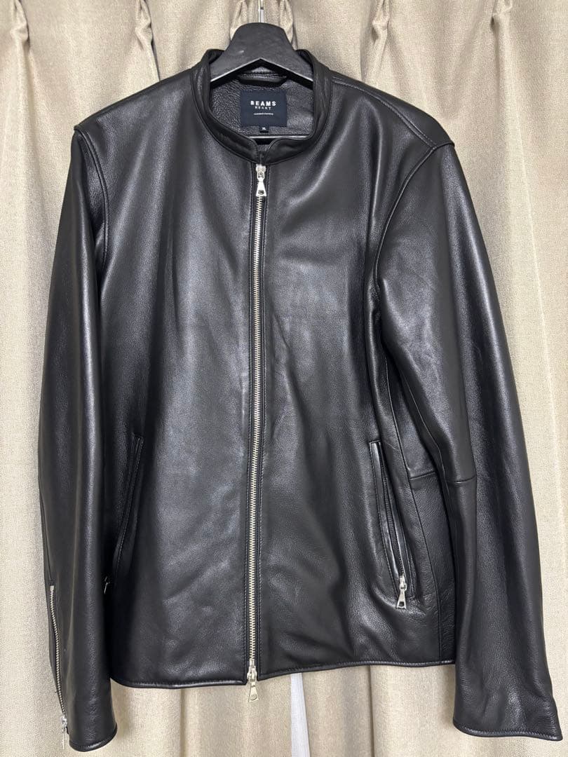 BEAMS HEART シープスキンレザーシングルライダースジャケット XL BEAMS HEART（ビームスハート）の「BEAMS HEART / シープスキン