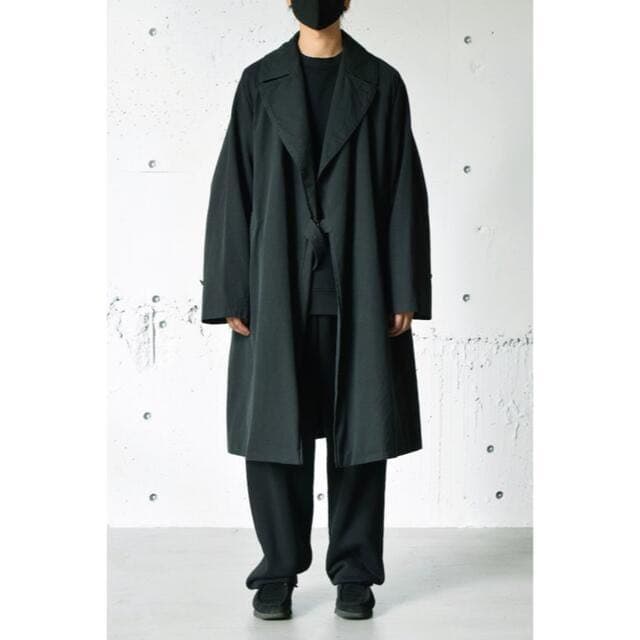 comoli コモリ ウォッシュドタイロッケンコート ブラック サイズ2